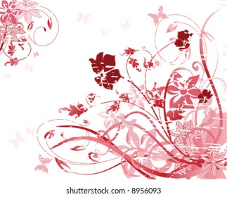 vector illustration of pink floral pattern