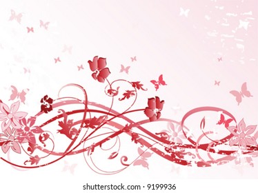 vector illustration of pink floral pattern