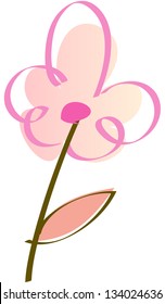 Vector illustration of a pink flower