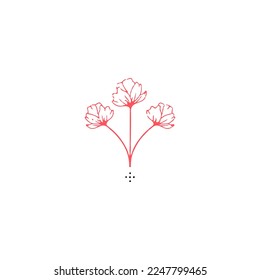 vector illustration of pink flower