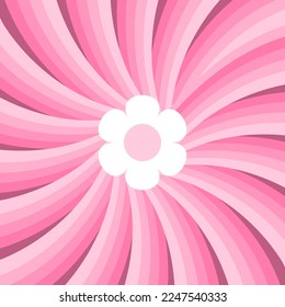 Vector illustration pink flower with abtract pink color seamless wheel background