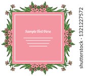 Vector illustration pink flower frame with your sample text here hand drawn