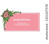 Vector illustration pink flower frame with your sample text here hand drawn