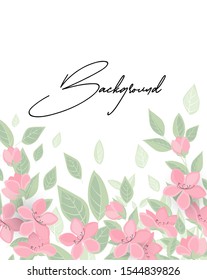 Vector illustration of pink flower. Romantic floral background