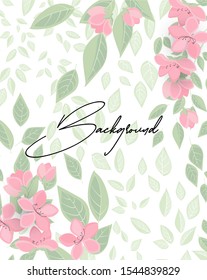 Vector illustration of pink flower. Romantic floral background