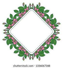 Vector illustration pink flower style for card invitation hand drawn