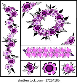 vector illustration of pink flowers