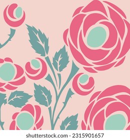 Vektorgrafik rosafarbener Blumen