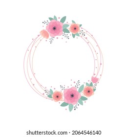 Vector illustration pink flowers isolated on a white background. Design for Valentine's day, Mother's Day, Wedding, Birthday, Easter