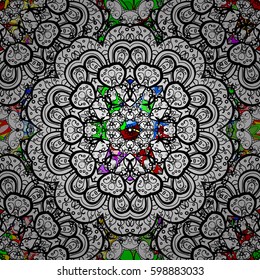 Vector illustration of pink flowers. Seamless pattern with flowers on motley background.