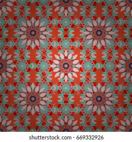 Vector illustration of pink flowers. Seamless pattern with flowers on motley background.