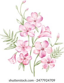 vector illustration of pink flowers with separate layers