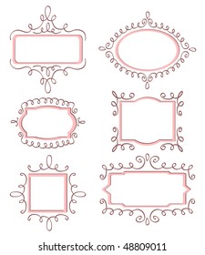 Vector Illustration Pink Frames Curls Stock Vector (royalty Free 