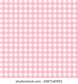 Vector illustration. Pink Gingham seamless pattern, pastel fabric design, pink check, fabric, textile, digital paper
