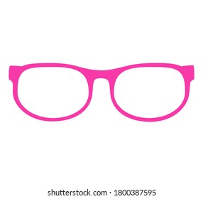 vector illustration of a pink glasses isolated on white background