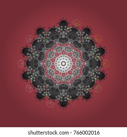 Vector illustration. A pink, gray and brown colors with snowflakes. Vector christmas abstract colorful background with cute snowflake.