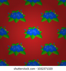Vector illustration of pink, green and red flowers. Seamless pattern with flowers on motley background.