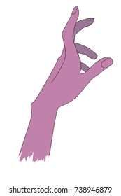 vector illustration: pink hand on the white background