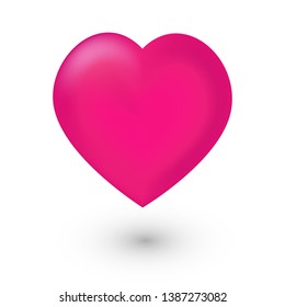 Vector illustration. Pink heart mesh icon on white background