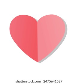 Ilustración vectorial de corazón rosa sobre fondo transparente para el día de San Valentín.