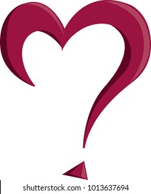 Vector illustration of a pink heart question mark for Valentines day. "Will you be my Valentine?"