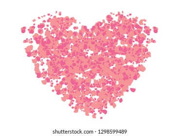 Vector Illustration pink heart vector shape abstract. Valentine 