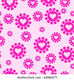 Vector - Illustration of pink heart shapes symbolizing love and romance, seamless