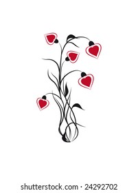 Vector Illustration of pink hearts