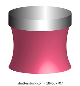 Vector illustration of Pink jar of face cream