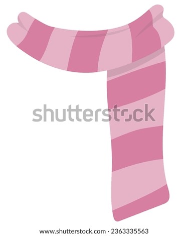 Vector illustration pink knitted scarf isolated on white background. Winter scarf Foto d'archivio © 