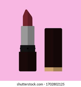 ilustración vectorial de lápiz labial rosa. Ilustración de Pomade