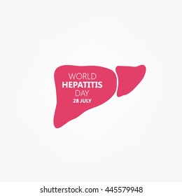 Vector illustration of pink liver. World Hepatitis Day.