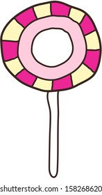 Vector illustration of a pink lollipop