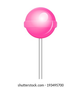 Vector illustration of pink lollipop