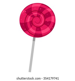 Vector Illustration of Pink Lollipop