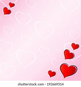 Vector illustration of pink love background concept