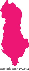 ilustración vectorial del mapa rosa de Albania
