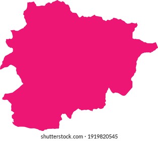 ilustración vectorial del mapa rosa de Andorra