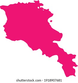 vector illustration of Pink map of Armenia