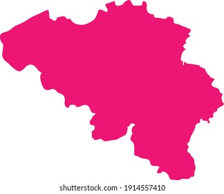 ilustración vectorial del mapa rosa de Bélgica