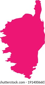vector illustration of Pink map of Corsica