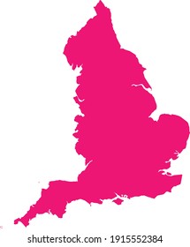 vector illustration of Pink map of England