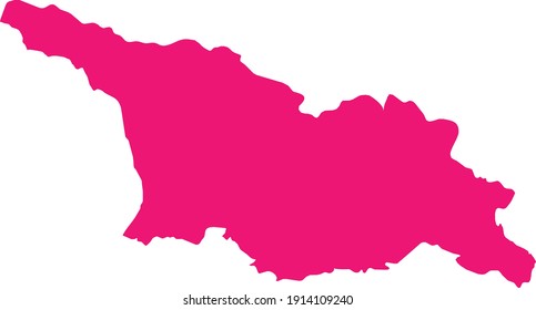 vector illustration of Pink map of Georgia