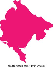 vector illustration of Pink map of Montenegro