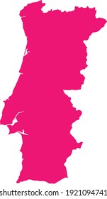 vector illustration of Pink map of Portugal