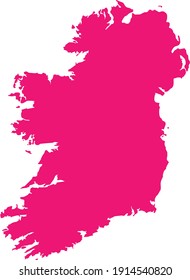 vector illustration of Pink map of Republic of Ireland