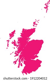 vector illustration of Pink map of Scotland