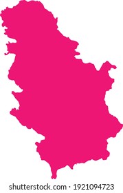 vector illustration of Pink map of Serbia