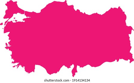 vector illustration of Pink map of Turkey