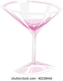 a vector illustration of a pink martini